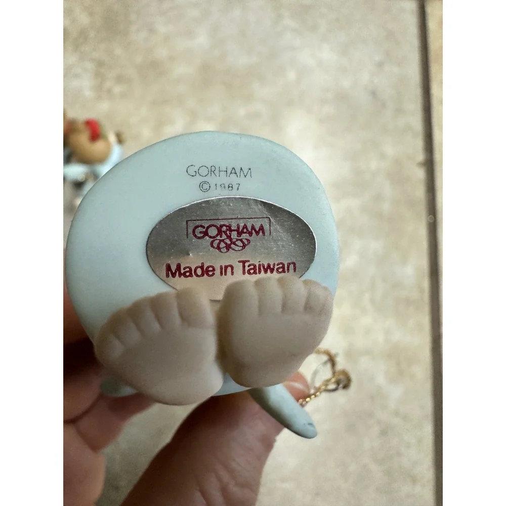 Gorham Angel Ornaments Vintage 1987 Porcelain Cherub Set 4pc